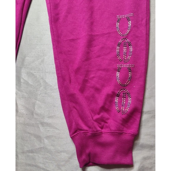BEBE SPORT Women Plus Size 2X Festival Fuschia Nailhead Jogger Sweatpants NEW - Picture 3 of 16